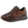 Keilsneaker WALDLÄUFER "HIROKO-Soft", Damen, Gr. 8 (42), braun (braun kombiniert), Veloursleder, Textil, Nappaleder, Lackleder, Nubukleder, sportlich, Schuhe, Schnürschuh, Komfortschuh, Orthotritt, in Bequemweite G (= weit)