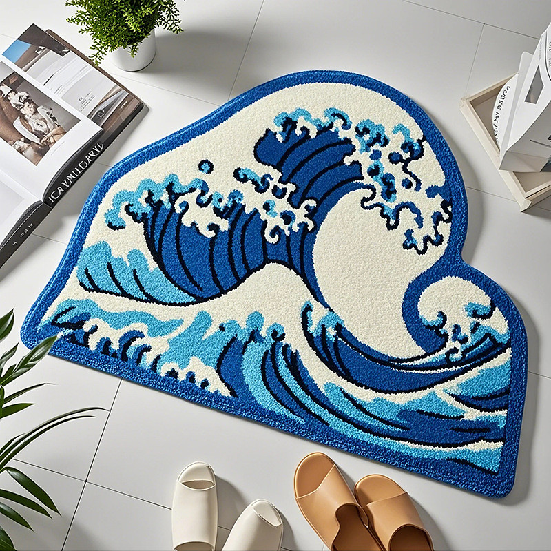 Seashells Bathroom Rug, Beige Brown Bathroom Rugs, Ocean Decor Shell Bath Mat Gifts, for Sea Room Decor, Machine Washable Non-Slip Bath Mat