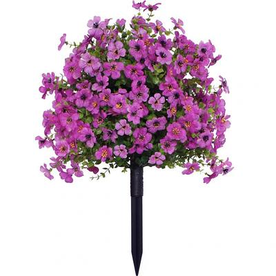 Simulation Violet with Ground Plug and Stake, Artificial Garden Flower Decor, Fake Plant for Outdoor Yard, Lawn, or Home Decoration