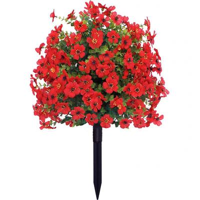 Simulation Violet with Ground Plug and Stake, Artificial Garden Flower Decor, Fake Plant for Outdoor Yard, Lawn, or Home Decoration
