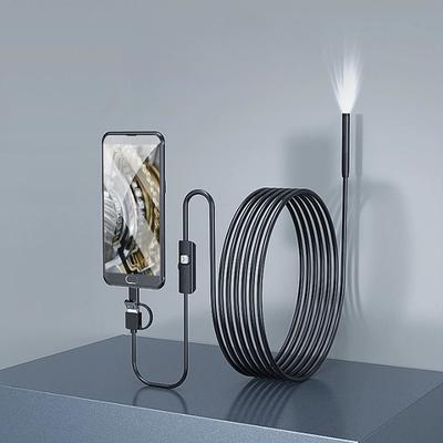 Endoscope Camera with Light,1080P HD Borescope Tools with Adjustable LED Lights, Endoscope with Semi-Rigid Snake Camera, Inspection Borescope for iOS and Android, 16.4ft Single Lens