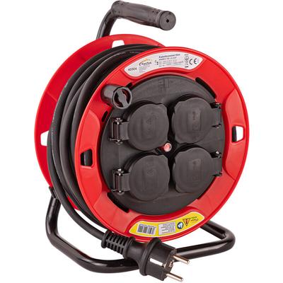 Kabelrolle Außen Kabeltrommel 10 Meter 4 Steckdosen H05RR-F 3G1,5mm² IP44 - Kestek Image