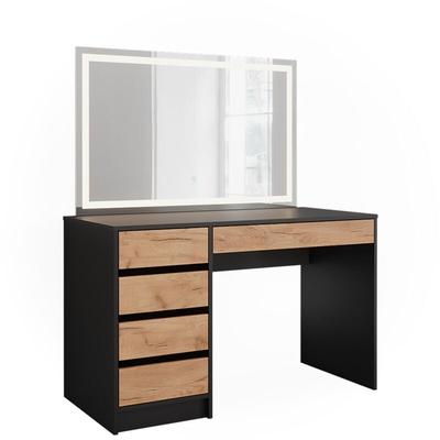 Schminktisch Sherry, Anthrazit/Goldkraft Eiche, 120 x 75 cm mit LED-Spiegel Vicco Image