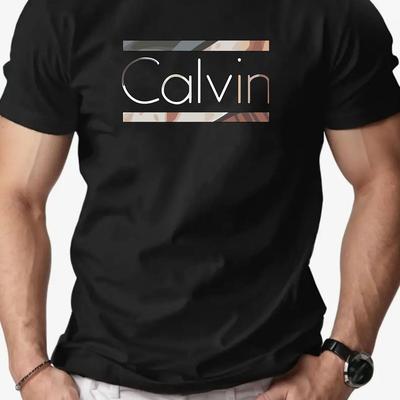 TEMU Men's Graphic Casual T-shirt - Summer Short Sleeve Round Neck Tee With Letter Print, Regular Fit, (hand Washdry Clean), Adult Casual Clothing Graphic Tee Regular Image