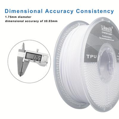 TEMU Likesilk 95a Tpu 3d Printer Filament 1.75mm - Soft Flexible High-detail Accuracy (-), 1kg (2.2 Lbs) Spool For Fdm/sld Printers, Durable & Flexible 3d Printing Supplies Image