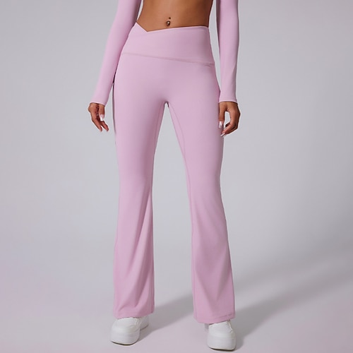 Per donna leggings da pilates Pantaloni fitness pantaloni sportivi Leggero Pilates Corsa Fitness Pantaloni Tinta unica Nero Bianco Rosa Autunno Inverno Gli sport Abbigliamento sportivo Micro-elastico