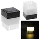 Luci solari a LED per esterni, luci solari a LED quadrate impermeabili, pali per recinzione, lampade da giardino, luci da strada bianche calde, decorazioni da giardino, 1 pezzo