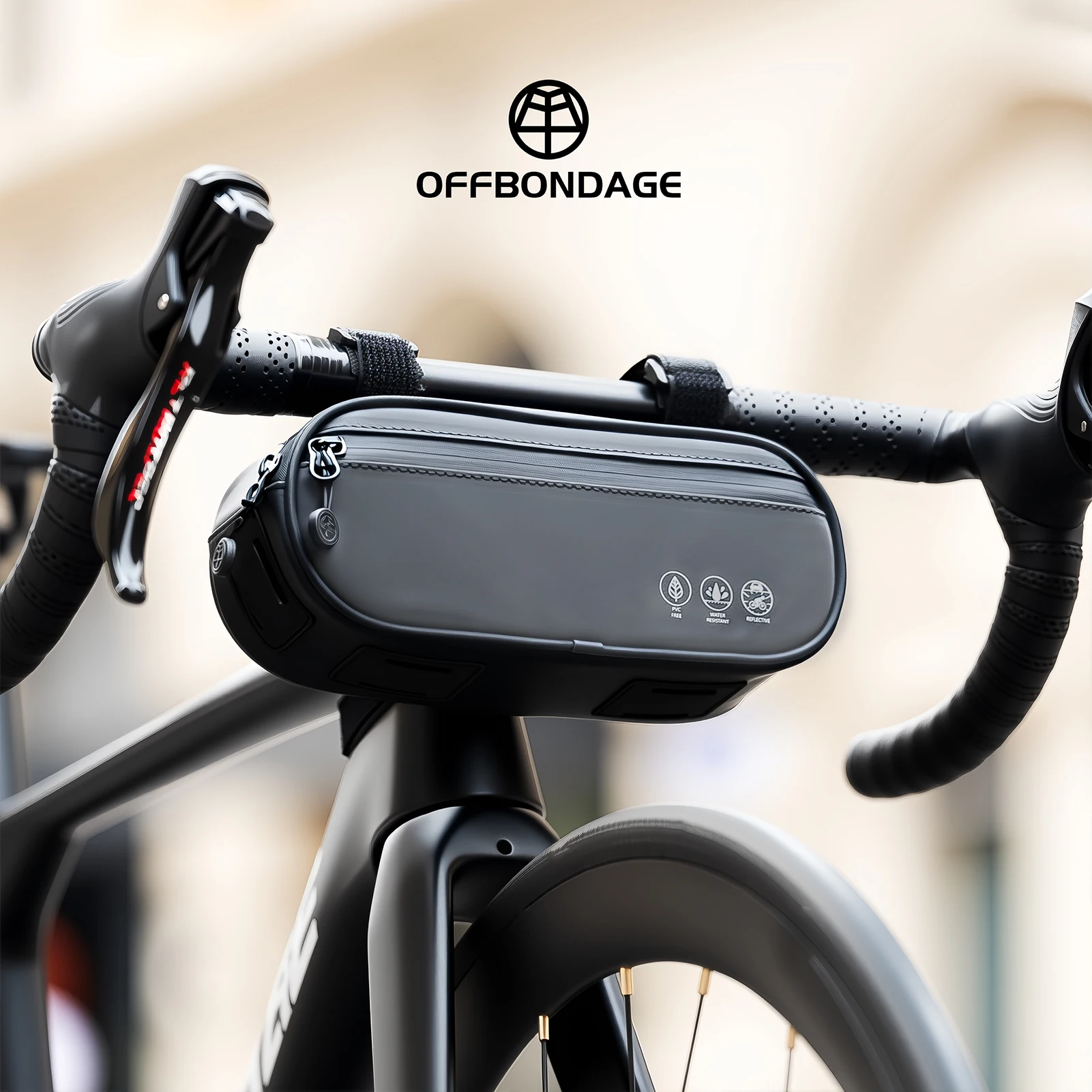 OFFBONDAGE Fahrradtasche 1,9 l Oberrohrtasche Fahrradlenkertasche Tragbarer Rahmen Vorderrohr Fahrradtasche Wasserdichtes MTB-Straßenzubehör Image