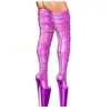 Lila mattes Leder elastisch über dem Knie Stiefel Plattform Stiletto High Heel Mode Damenschuhe