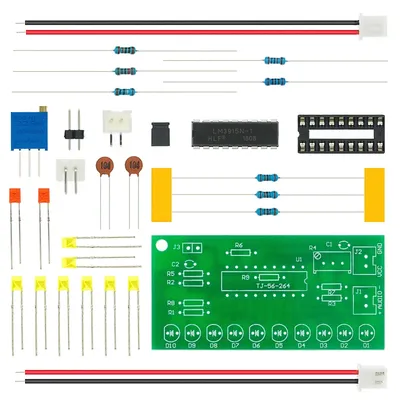 LM3915 DC 9V-12V 10 LED Sound Audio Spectrum Analyzer Level Indicator DIY Kit Electoronics Soldering