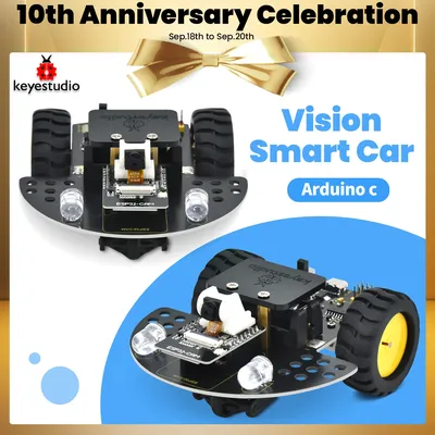 Keyestudio ESP32 Vision Smart Car For Arduino Robot For Programming With ESP32 Camera Support
