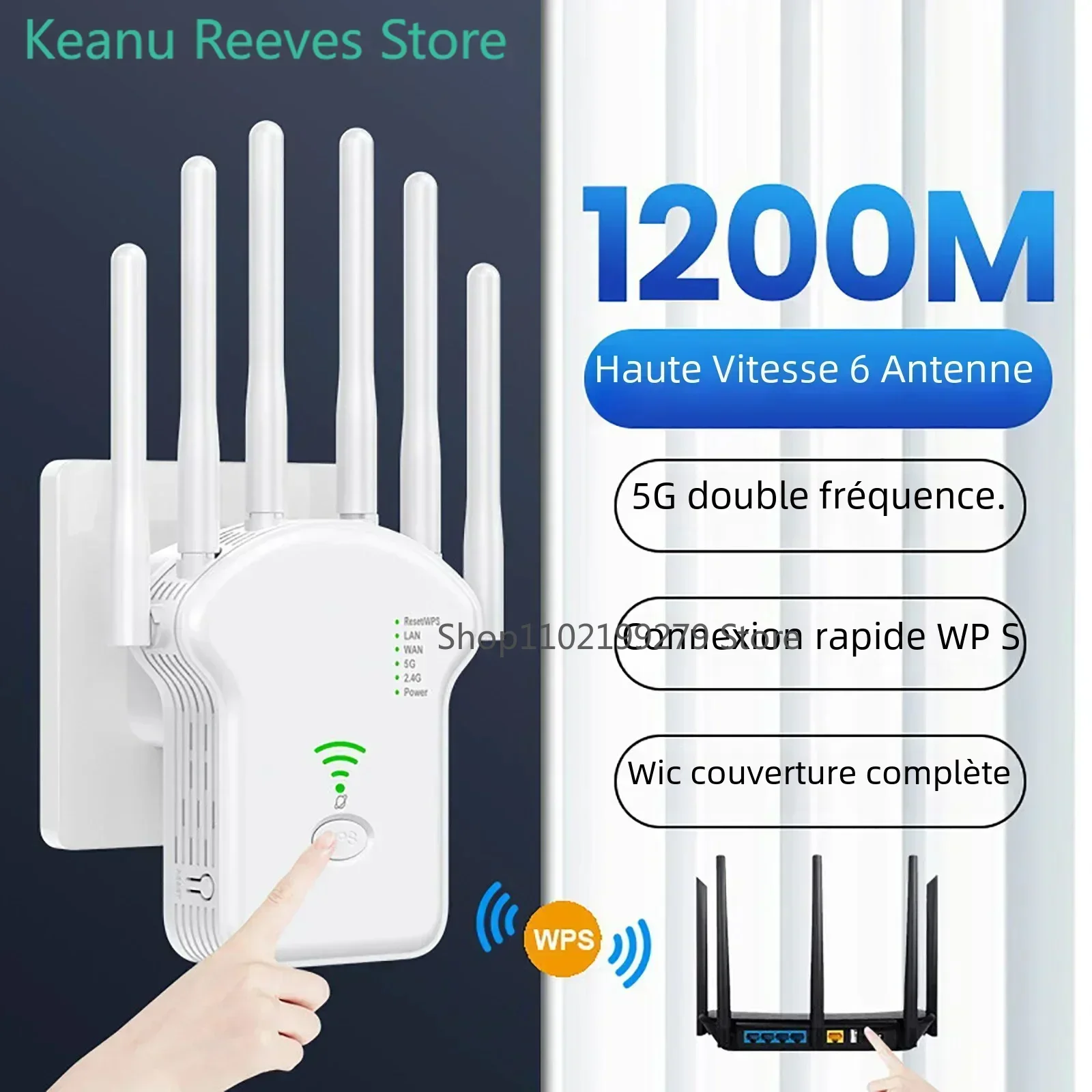 AC1200M Dual Band Repeater Drahtloser Signalverstärker 5G High Power Extender Wifi Repeater Image