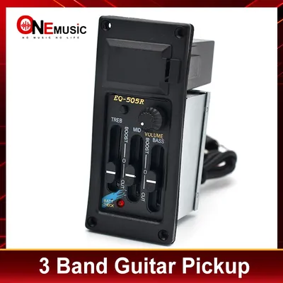 3 Band Right Hand EQ-505R Acoustic Guitar EQ Equalizer Preamp Amplifier Guitar Pickup with 6.5MM Output Black Guitar Part