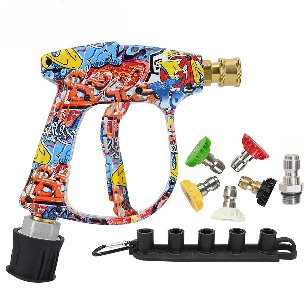 Hochdruck-Waschmaschinen-Wasserpistole mit Straßenkunst-Motiv für Autoreinigungsschlauchanschluss für Karcher Nilfisk Lavor Bosch