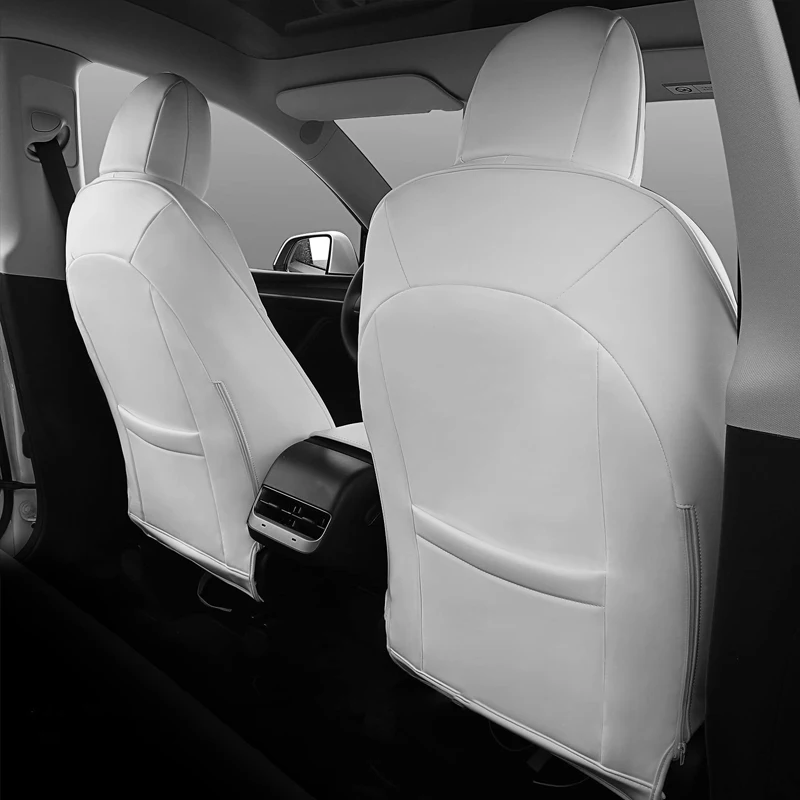 Für Tesla Modell 3Y Autositzbezüge Leder Sitzbezug Komplettset Wrap Wasserdicht Slip-on Zubehör Custom 2023 2022 2021 2020 Image