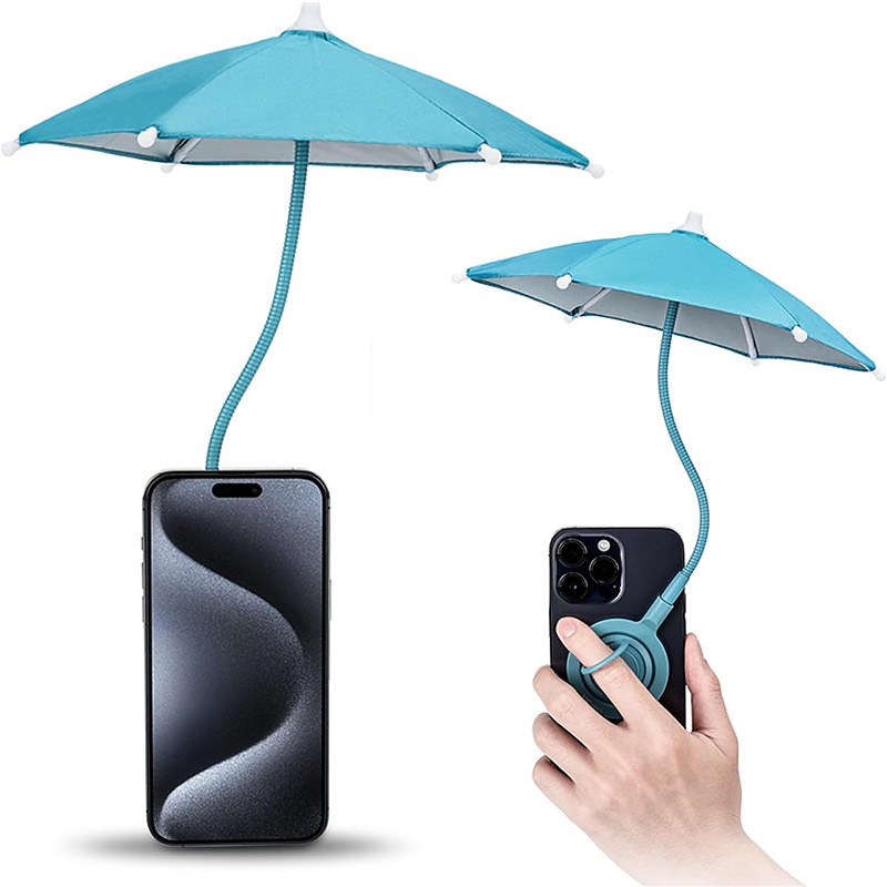 Magnetic Phone Umbrella for SunOutdoor Phone Sun Shade Shield with Flexible Angle Design Rotatable Phone RingUmbrella for iPhone 16 15 14 13 12 Pro MaxMag-Safe Case