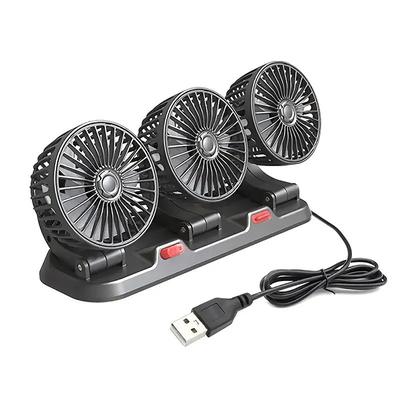 5V Car Fan Triple Head USB Interface Electronic Fan 3-speed Adjustable USB Gadget for Car Cooling Fan Car Computer Accessories - USB Fan Compatible with Notebook Computers