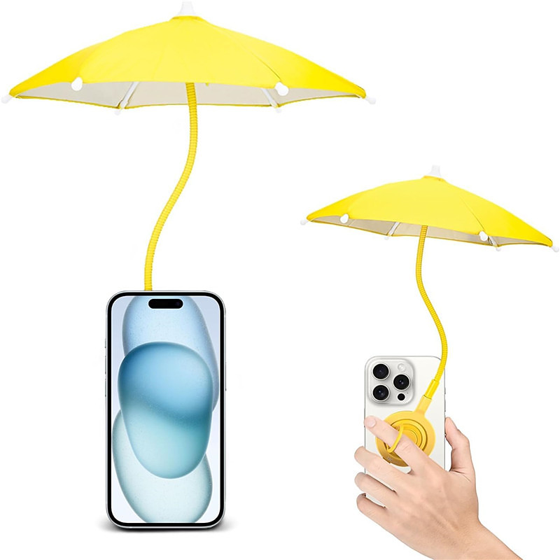 Magnetic Phone Umbrella for SunOutdoor Phone Sun Shade Shield with Flexible Angle Design Rotatable Phone RingUmbrella for iPhone 16 15 14 13 12 Pro MaxMag-Safe Case
