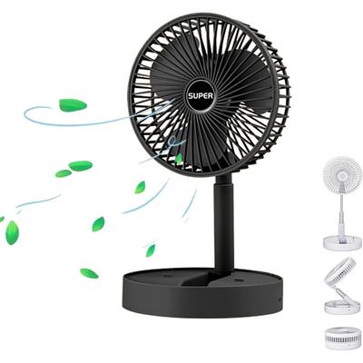 Portable Foldable Rechargeable Oscillating Fan Battery Operated USB C Small Fan Remote, Quiet Table Desk Fan Folding Standing Pedestal Fans for Bedroom Rome Office Camping Travel