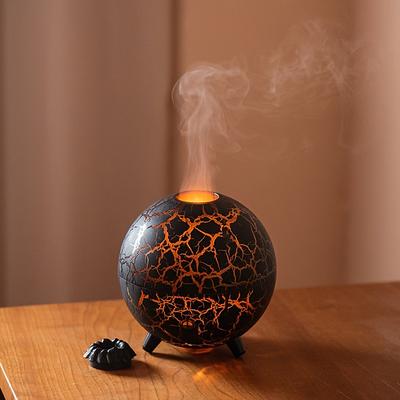 A USB Powered Colorful Planet Crack Design Flame Humidifier Cold Mist Pre filter Plastic Material Evaporative 36V Multifunctional Room Romantic And Soothing Atmosphere Creative Gift