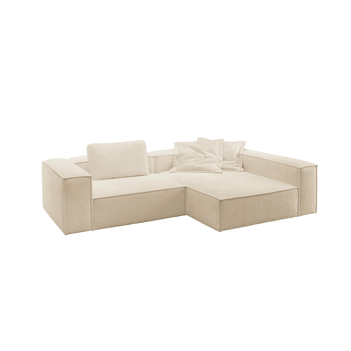 KAWOLA Sofa CARMO Ecksofa Stoff beige Recamiere rechts Image