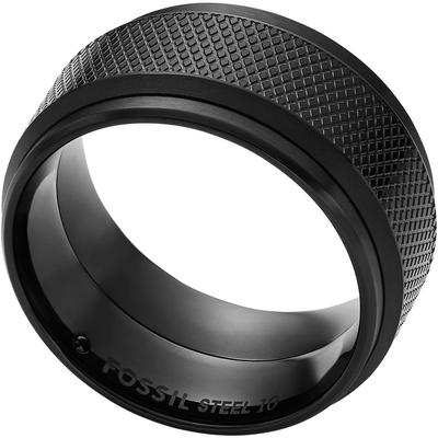 Fingerring FOSSIL "Schmuck Geschenk Edelstahl Ring Knox" Gr. 20,5, schwarz, Fingerringe, Damen, 20,5, Edelstahl, 12mm Image