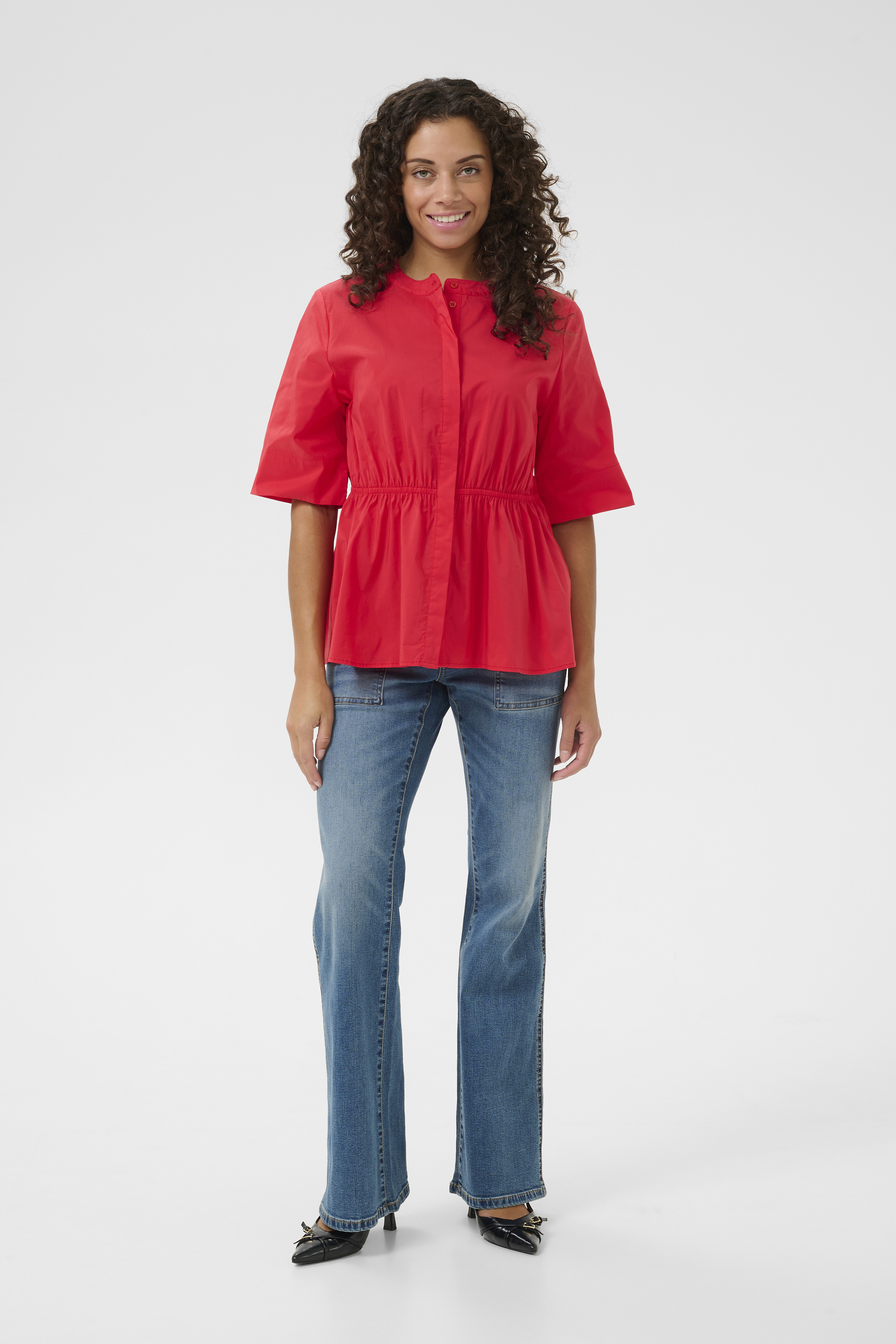 Kurzarmhemd Feminine Fiery Red Image