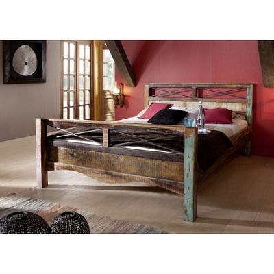 Bett Altholz 200x200x100 mehrfarbig lackiert nature of spirit 48 Image