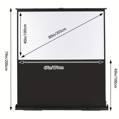 TEMU Pull-up Projection Screen, Portable Projection Screen, Floor Projection Screen