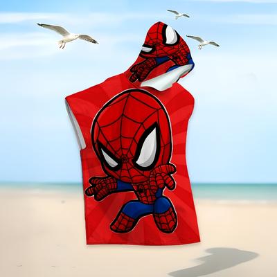 TEMU 1pc -man Super Soft Microfiber Beach Towel With Hood - Extra Large Quick-dry Bathrobe, Vibrant Cartoon Print, For Pool, Beach, Birthday Gifts, Poolside Accessory | Design | Wearable Design Image
