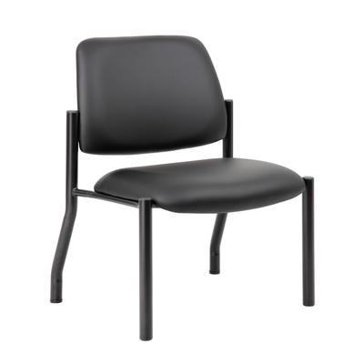 Boss Mid Back Armless Guest Chair, 400 lb capacity, Antimicrobial Vinyl, Black (B9595AM-BK-400)