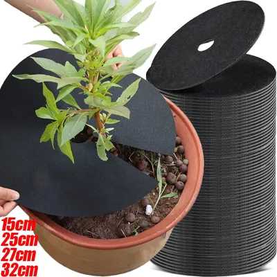 Non-Woven Tree Mulch Mats Anti-weed Cloth Film Garden Growth Weed Control Plant Root Protection