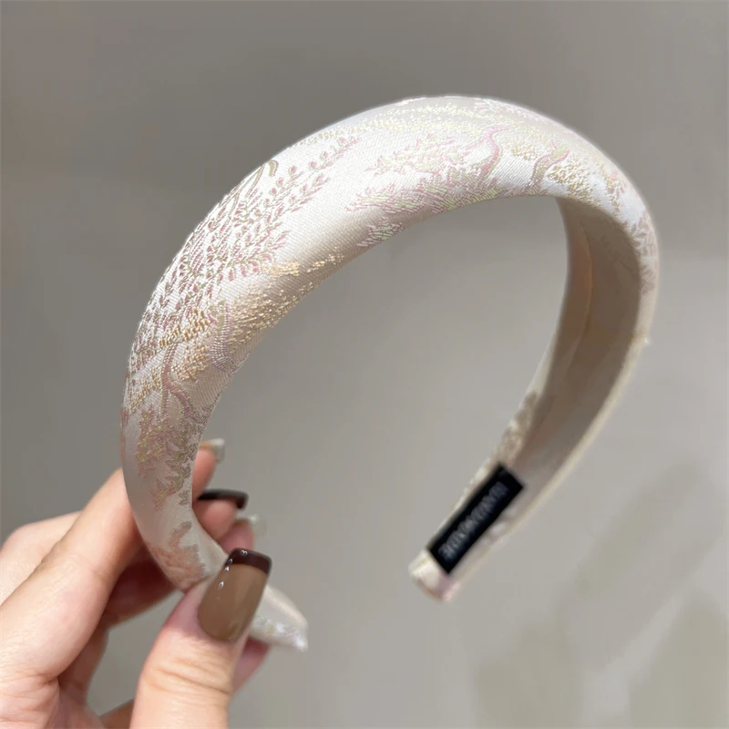 Neues bedrucktes hohes Totenkopf-Stirnband im chinesischen Stil mit elegantem Temperament-Retro-Stirnband für Frauen Image