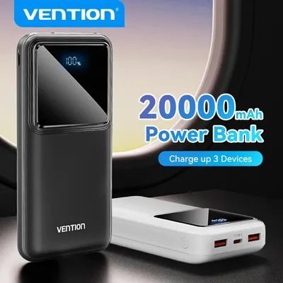 Vention ES 22,5 W 20000 mAh Power Bank Schnellladung Tragbare PowerBank für iPhone Oneplus Xiaomi 10000 mAh Tragbares Ladegerät
