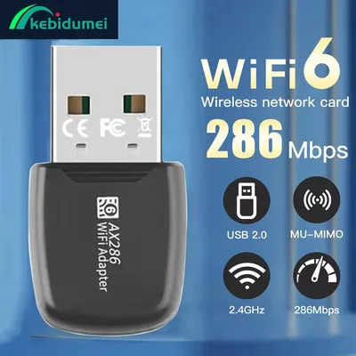 Kebidumei 300Mbps Wifi 6 Adapter USB WIFI Dongle Network Card 2.4G Wi-Fi Lan Receiver Adapter Driver