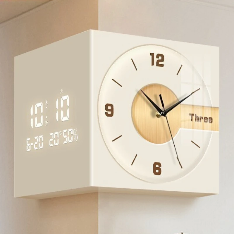 Doppelseitige Wanduhren, minimalistische Wanduhr, moderne Kunstdekoration, Digitaluhr, Wohnzimmermechanismus, stille Uhr, Raumdekoration