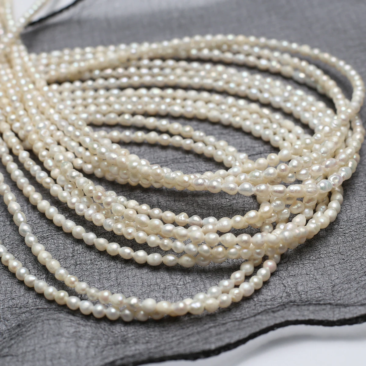 1 string EINE Natürliche Süßwasser Perle Reis Runde Lose Perlen Charms für DIY Frauen Männer Halskette Armbänder Schmuck Machen Zubehör Image