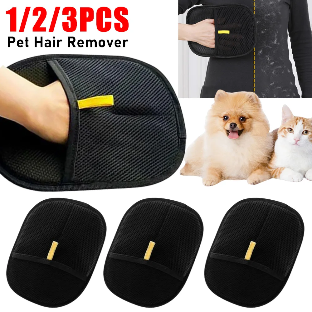 1-3PCS Hundesalon Handschuhe Pet Haarentferner Mitt Enthaarung Pinsel Handschuh für Hund Katze Kaninchen mit Lange/Kurze/Lockige Haar Handschuhe Image