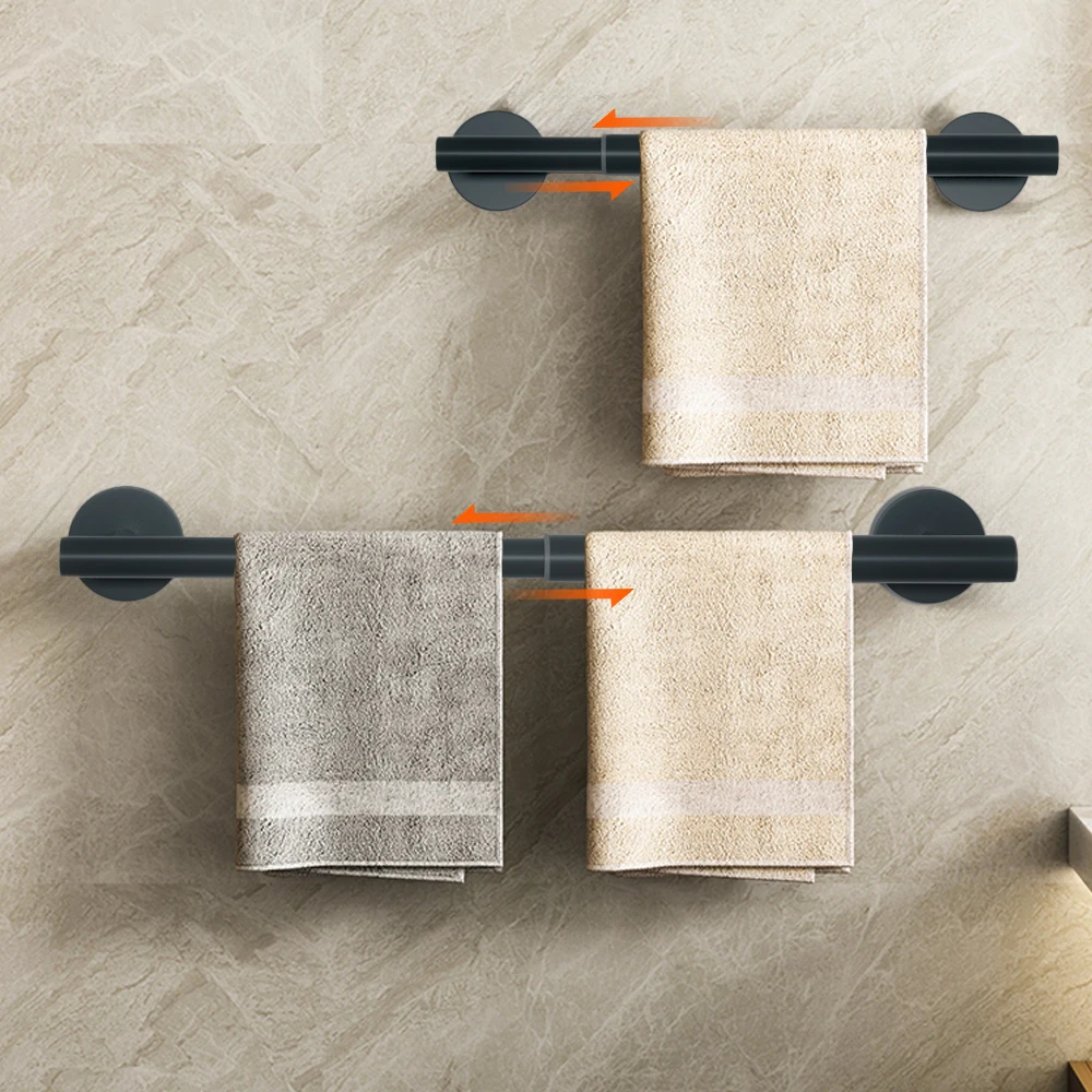 Bad Edelstahl Teleskop Handtuchhalter 40 cm bis 60 cm Toilette Wand Bohren Lagerung Badetücher und Kleiderstange Zubehör