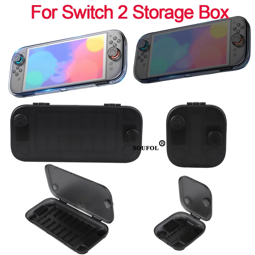 Kristall-Konsolengriff-Aufbewahrungsbox für N-SW2 Switch 2, mit Spielkartenfächern, Schutzhülle für Switch 2 Spiele-Zubehör Image