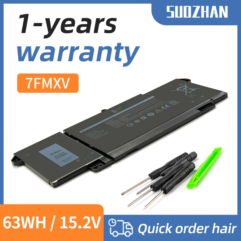SUOZHAN 7FMXV Laptop-Akku für Dell Latitude 5320 7320 7420 7520 Latitude 5320 2-in-1/7320 2-in-1 P134G001 0TN2GY 9JM71 4M1JN