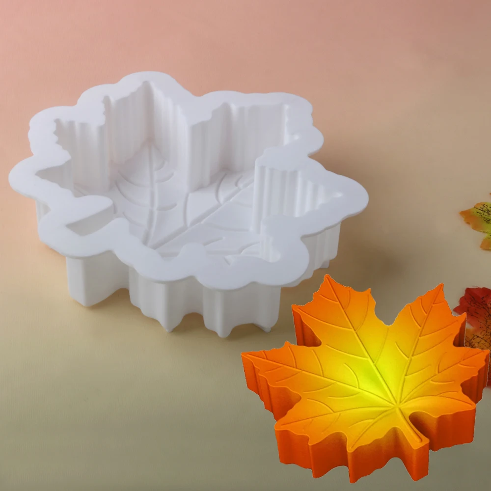 3D Ahornblatt Textur Design Silikon Kuchen Form Französisch Mousse Formen Schokolade Form Dessert Backen Werkzeuge Küche Backformen Image