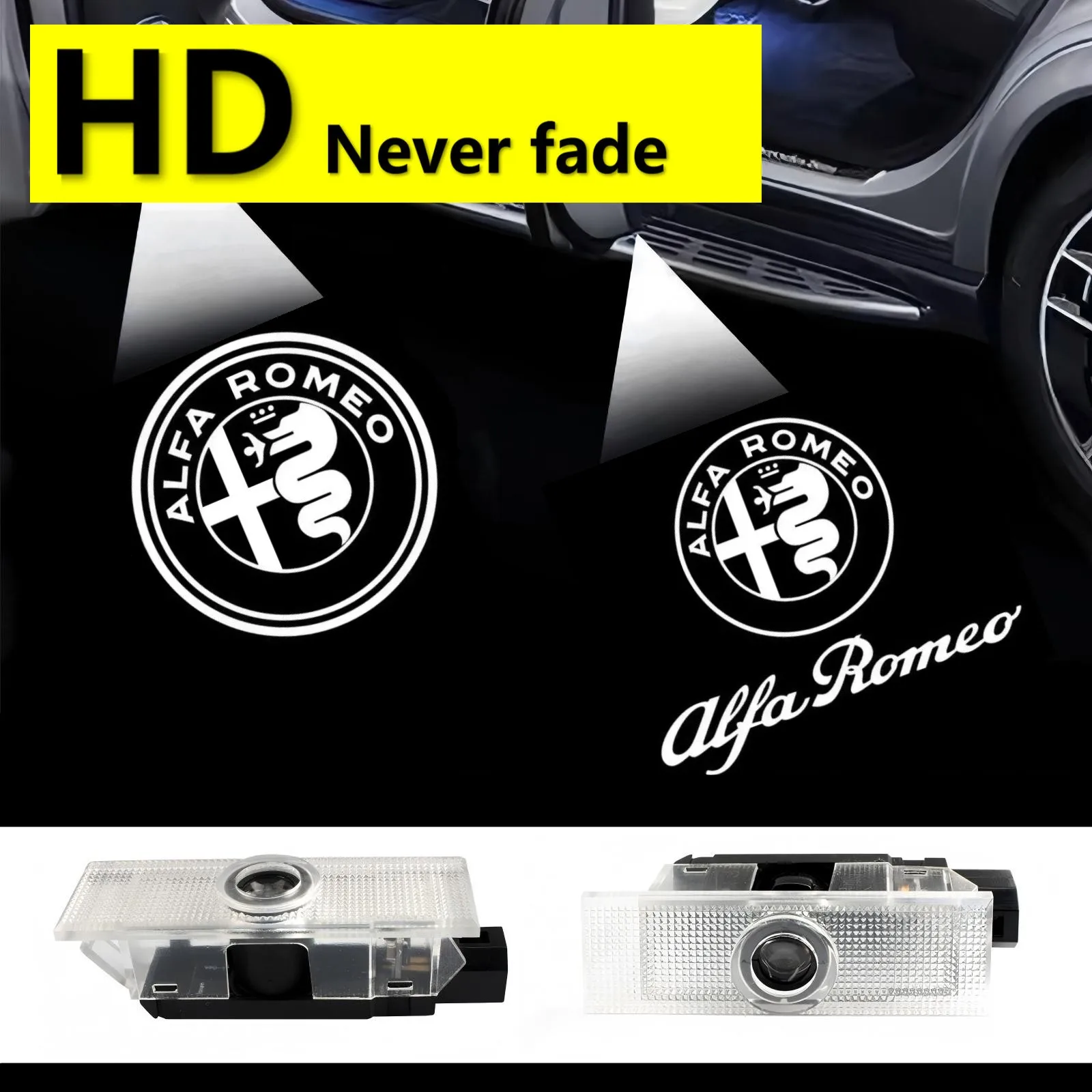 HD Per Alfa Romeo 159 Giulietta Stelvio Giulia Mito Brera Accessori Auto Ha Condotto La Porta di Cortesia Logo Lampada Del Proiettore Luci di Benvenuto