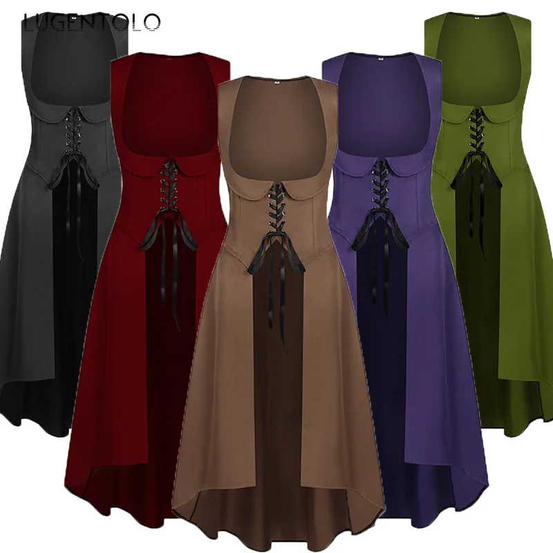 Frauen Medieval Renaissance Kleid Bühne Cos Halloween Party Retro Schlank Bandage Renaissance Dame Neue Reich Feste Kleidung Image