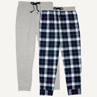 Nautica Men's Waffle Pajama Pant Set Bright White, L