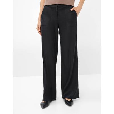 Culotte BRAX "Style MAINE", Damen, Gr. 38K (19), Kurzgrößen, schwarz, 59% Leinen, 19% Baumwolle, 19% Viskose, 3% Elasthan, Hosen Image