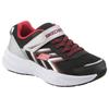 Sneaker SKECHERS "MICROSPEC TREAD", Kinder, Gr. 31, silber (schwarz, silberfarben), Lederimitat, Textil, kontrastfarbene Details, sportlich, Schuhe, Freizeitschuh mit Klettverschluss, Größenschablone zum Download
