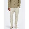 Stoffhose ONLY & SONS "ONSLINUS CROP 0007 COT LIN PNT NOOS", Herren, Gr. M, N-Gr, beige (silber lining), Web, Obermaterial: 75% Baumwolle, 25% Leinen, unifarben, modisch, slim fit knöchellang, Hosen, mit Leinen
