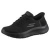 Slip-On Sneaker SKECHERS "GO WALK FLEX", Damen, Gr. 43, schwarz, Lederimitat, unifarben, sportlich, Schuhe, Slipper, Freizeitschuh, Halbschuh mit Air-Cooled Memory Foam