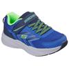 Sneaker SKECHERS "MICROSPEC TREAD", Kinder, Gr. 35, blau (blau, navy), Lederimitat, Textil, kontrastfarbene Details, sportlich, Schuhe, Freizeitschuh mit Klettverschluss, Größenschablone zum Download